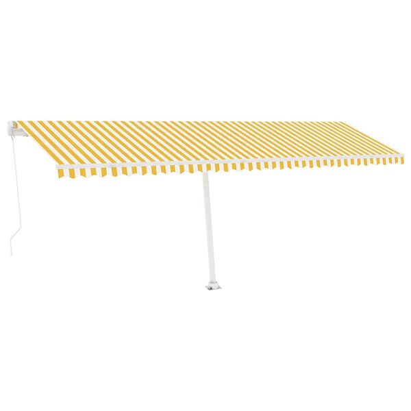 vidaXL Toldo retrátil manual independente 600x300 cm amarelo e branco