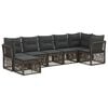 vidaXL Conjunto de Sof&aacute; de Jardim 7 unid. Cinzento vime PE