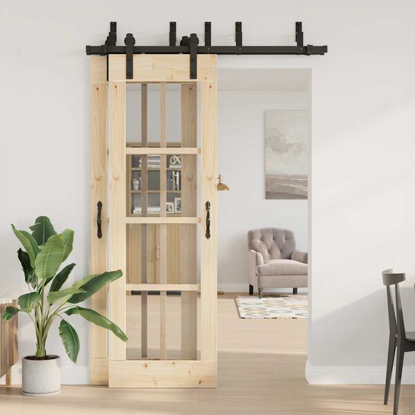 vidaXL Kit de ferragens para porta deslizante 152,5 cm a&ccedil;o preto