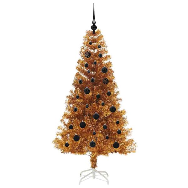 vidaXL Árvore de Natal com 150 LEDs com suporte Ouro 150 cm PET