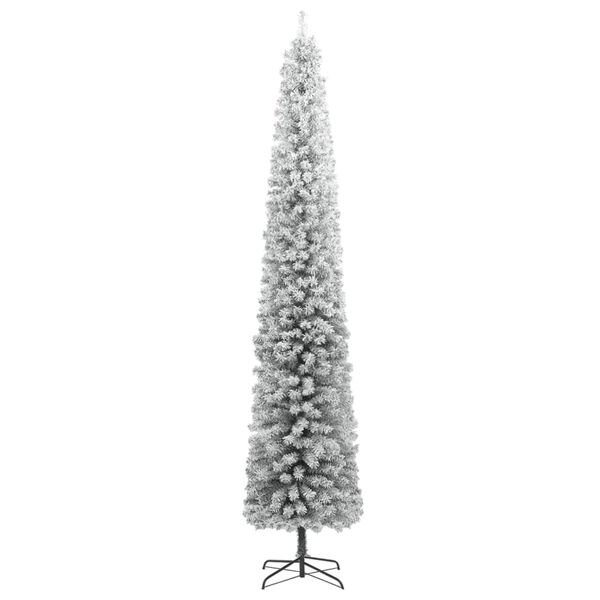 vidaXL &Aacute;rvore de Natal fina c/ suporte e flocos de neve 300 cm PVC