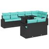 vidaXL Conjunto de Sof&aacute; de Jardim 9 unid. Preto Rattan Sint&eacute;tico
