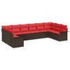 vidaXL Conjunto de Sof&aacute; de Jardim 10 unid. Castanho vime PE