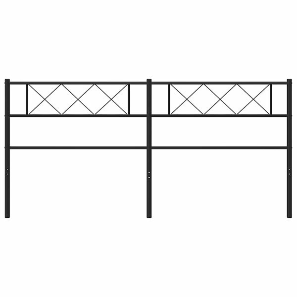 vidaXL Cabeceira de cama 193 cm metal preto
