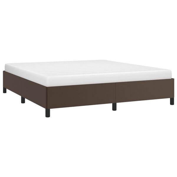 vidaXL Estrutura de cama 160x200cm couro artificial castanho
