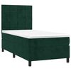 vidaXL Cama box spring c/ colch&atilde;o/LED 80x200 cm veludo verde-escuro
