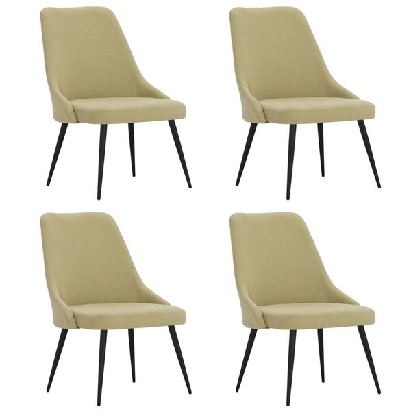 vidaXL Cadeiras de jantar 4 pcs tecido verde