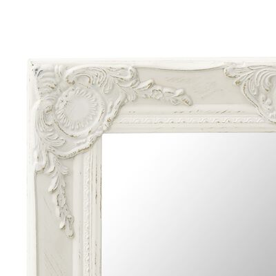 vidaXL Espelho de parede estilo barroco 50x40 cm branco
