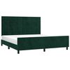 vidaXL Estrutura de cama c/ cabeceira 180x200 cm veludo verde-escuro