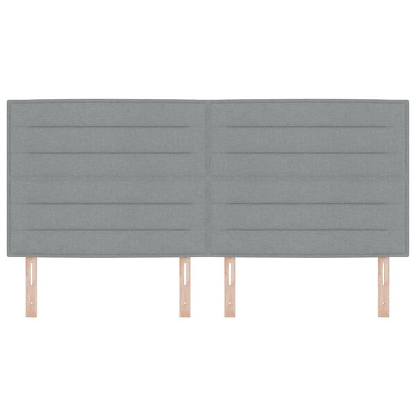 vidaXL Cabeceira com cabeceira Cinzento-claro 200 cm Couro Sint&eacute;tico