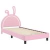 vidaXL Estrutura de Cama Infantil com Cabeceira Rosa 80 x 200 cm PU