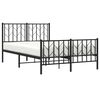 vidaXL Estrutura de cama com cabeceira e p&eacute;s 120x200 cm metal preto