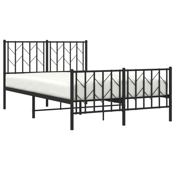 vidaXL Estrutura de cama com cabeceira e p&eacute;s 120x200 cm metal preto