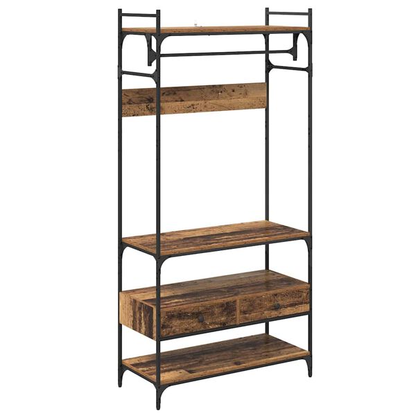 vidaXL Guarda-roupa com gaveta Madeira antiga 89 x 39 x 184.5 cm