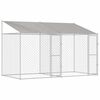 vidaXL Gaiola para cachorro com telhado Prateado 400 x 200 x 256 cm