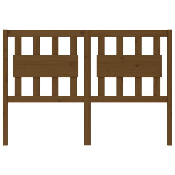 vidaXL Cabeceira de cama 125,5x4x100 cm pinho maciço castanho mel