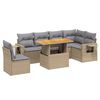 vidaXL 7 pcs conjunto de sof&aacute;s p/ jardim com almofad&otilde;es vime PE bege