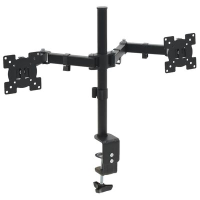 vidaXL Suporte monitor p/ secretária 32" altura ajustável braço duplo