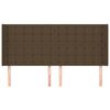 vidaXL Cabeceira cama c/ abas tecido 183x16x118/128 cm castanho-escuro