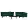 vidaXL 3 pcs conjunto de sof&aacute;s veludo verde-escuro