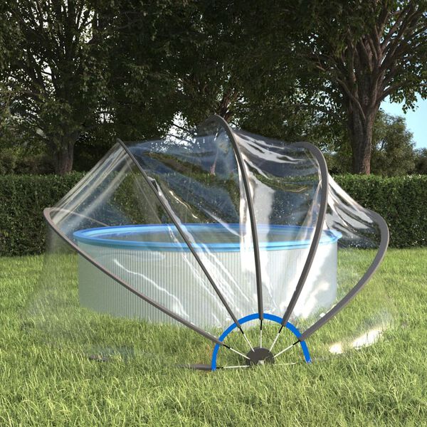 vidaXL Cúpula de piscina redonda 406x203 cm PVC