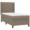 vidaXL Cama box spring colch&atilde;o/LED 100x200cm tecido cinza-acastanhado