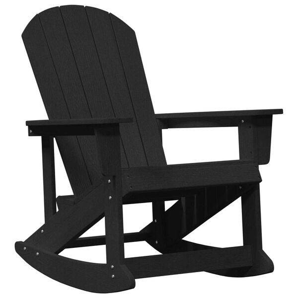 vidaXL Cadeira de Balanco Adirondack Preto 73.5 x 92 x 90cm HDPE