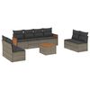 vidaXL 9 pcs conjunto sof&aacute;s p/ jardim com almofad&otilde;es vime PE cinzento