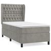 vidaXL Cama com molas/colch&atilde;o 100x200 cm veludo cinza-claro