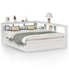 vidaXL Cama com estante sem colch&atilde;o 150x200 cm pinho maci&ccedil;o branco