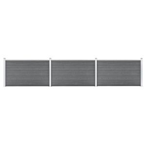 vidaXL Painel de veda&ccedil;&atilde;o para jardim 526x106 cm WPC cinzento