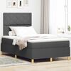 vidaXL Cama Box Spring LED Cinza Escuro 120 x 200 cm tecido