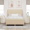 vidaXL Cama Box Springs com Colch&atilde;o Cinza Escuro 90x190 cm Creme
