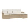 vidaXL Conjunto de Sof&aacute; de Jardim 5 pcs Bege Rattan Sint&eacute;tico