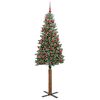 vidaXL &Aacute;rvore de Natal Slim com 300 LEDs com suporte Verde 180 cm