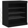 vidaXL Aparador LED com fitas LED Carvalho Preto 60,5 x 37 x 67 cm