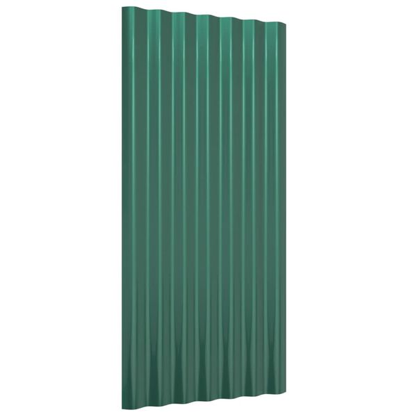 vidaXL Pain&eacute;is de telhado 36 pcs 80x36 cm a&ccedil;o galvanizado verde
