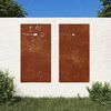 vidaXL Decora&ccedil;&otilde;es p/ muro de jardim 2 pcs a&ccedil;o corten design flores