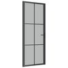 vidaXL Porta interior 83x201,5 cm vidro fosco e alum&iacute;nio preto