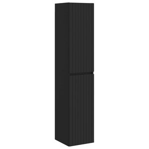 vidaXL Gabinete de Banheiro Suspenso Preto 33 x 34,5 x 160 cm