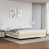 vidaXL Estrutura de cama com molas 200x200 cm couro artificial cor creme