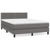 vidaXL Cama com molas/colch&atilde;o 140x190 cm couro artificial cinzento