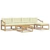 vidaXL Conjunto de Sof&aacute;s para Exterior 6 unid. Branco e Creme