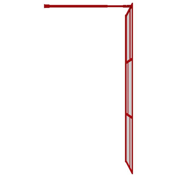vidaXL Divis&oacute;ria de chuveiro 90x195 cm vidro transparente ESG vermelho