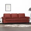 vidaXL Sof&aacute; de 3 lugares 180 cm couro artificial vermelho tinto