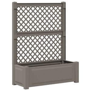 vidaXL Grande Jardineira com Treli&ccedil;a Cinzento 99,5 x 43 x 133,5 cm PP