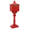 vidaXL Caixa de Correio de P&eacute; com porta Vermelho 42,5 x 29,5 x 117 cm