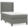 vidaXL Cama com molas/colch&atilde;o 90x200 cm tecido cinzento-escuro