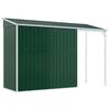 vidaXL Abrigo de jardim com alpendre 277x107x181 cm aço verde