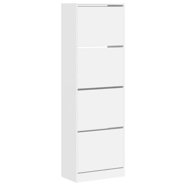 vidaXL Sapateira com 4 gavetas articuladas 60x34x187,5 cm branco